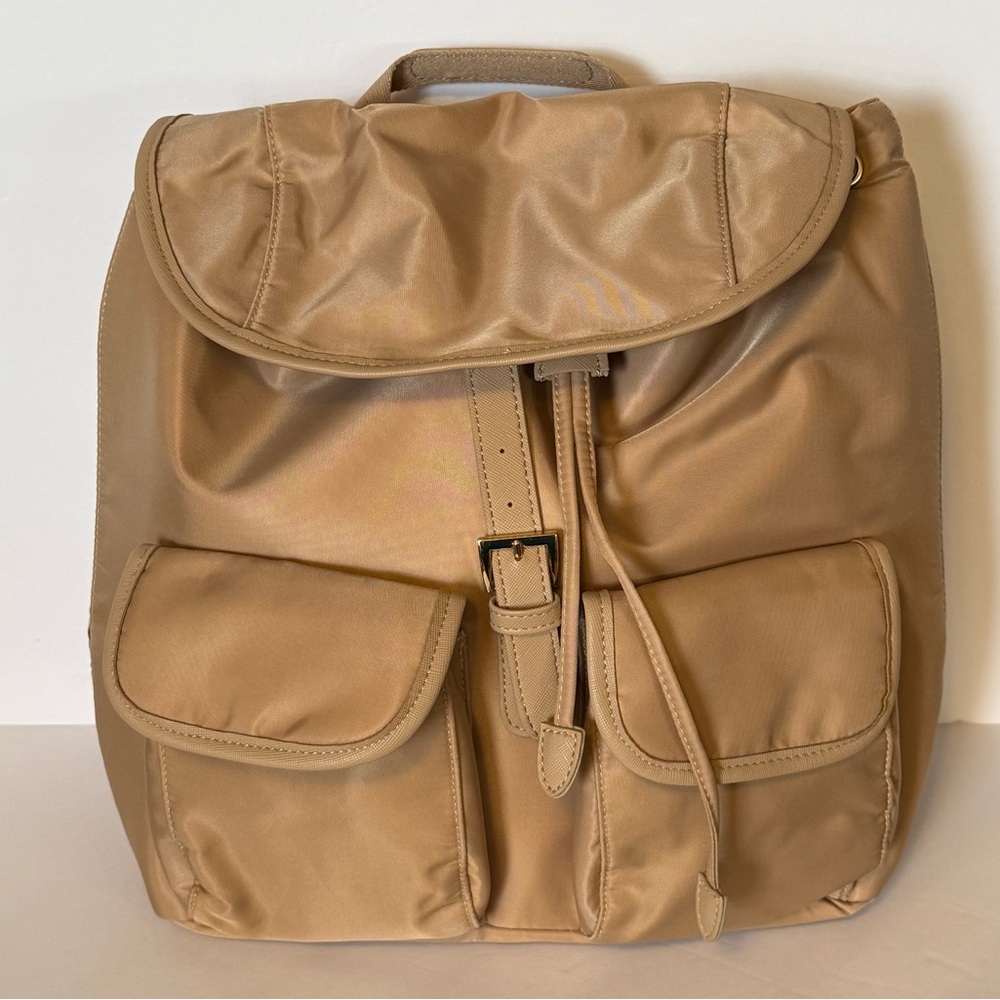 Year Of Ours Taupe Drawstring Backpack - Casual Travel or Commuter - NWT